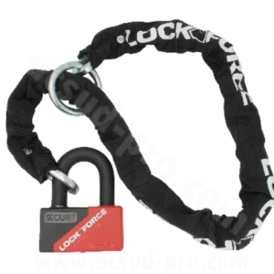 ANTIVOL COMBO CHAINE LASSO 1.20 + MINI U 55 X 43 LOCKFORCE Ø16.5
