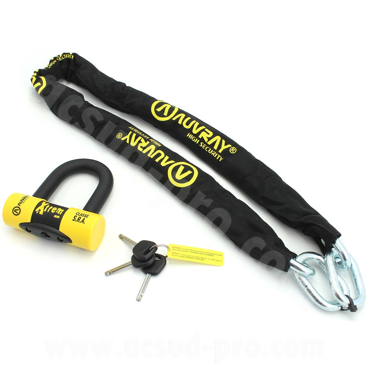 Chaine antivol X.Lock 120cm + bloque-disque Xtrem Mini Auvray